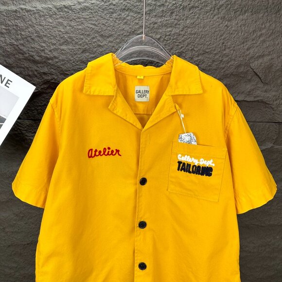 GALLERY DEPT. 2025 New Embroidered Logo Couple's Loose Denim Short-Sleeve Shirt - Picture 5 of 9